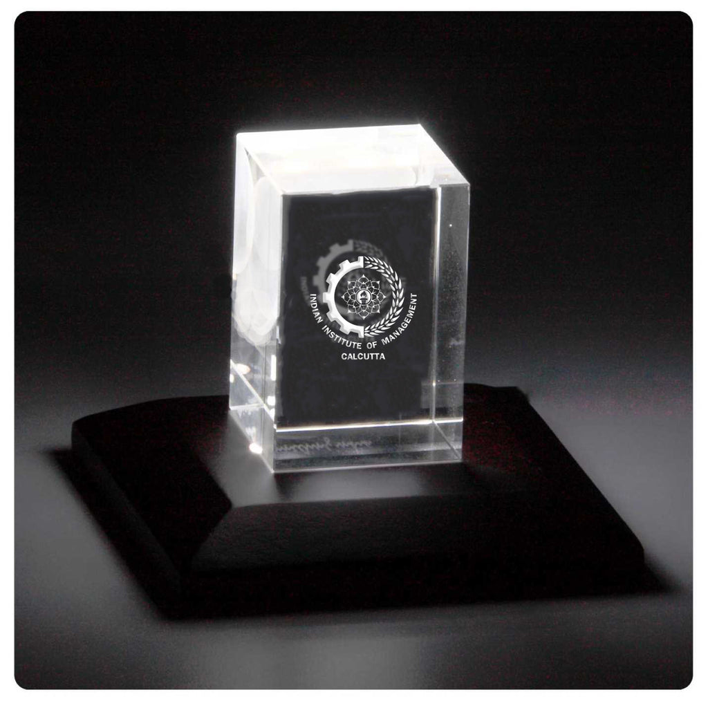 Official IIMC 3D Crystal Memento with Logo Branding