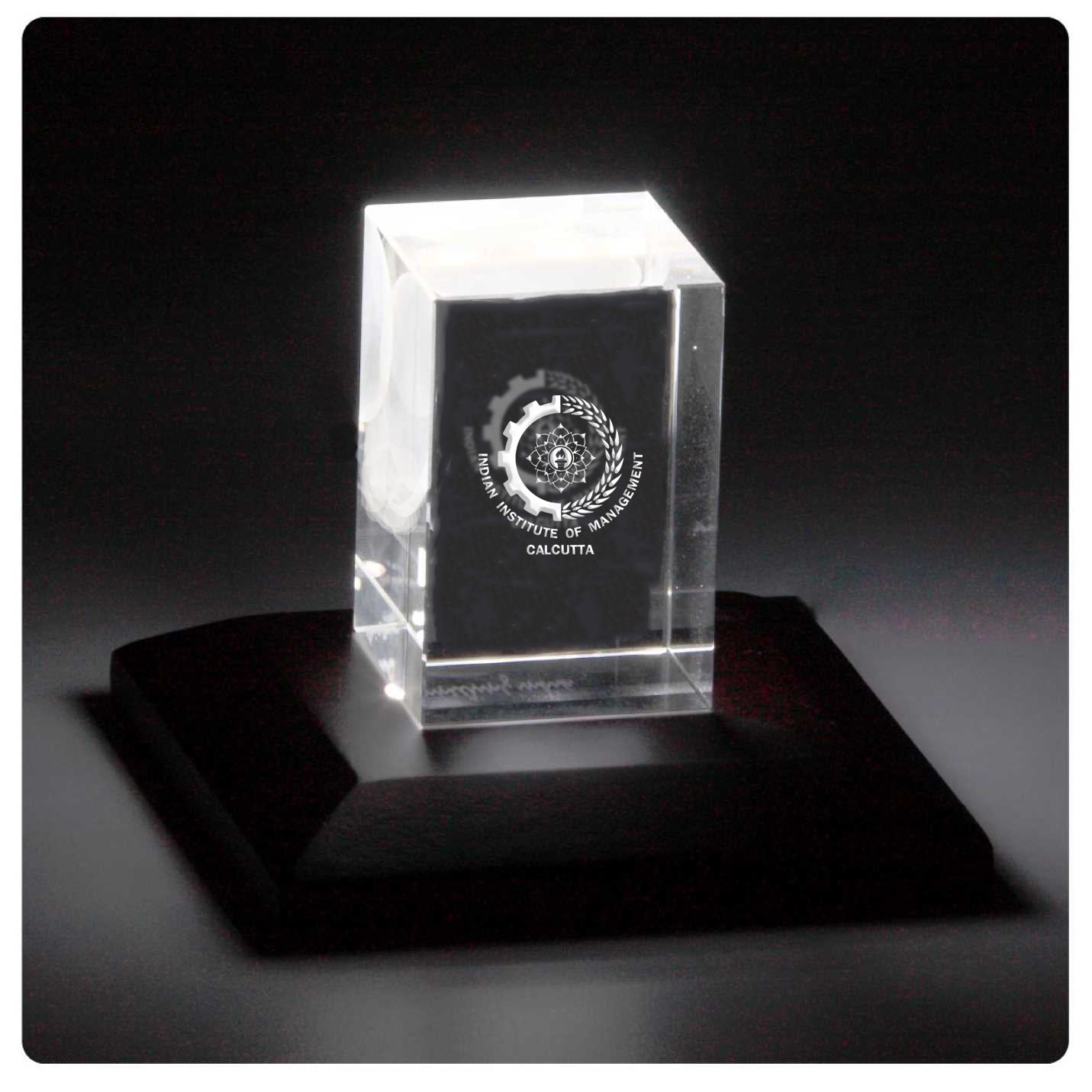 Official IIMC 3D Crystal Memento with Logo Branding